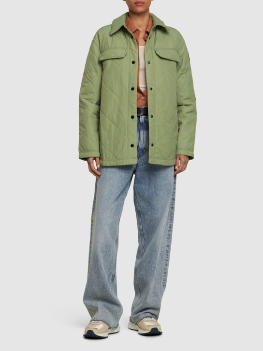 Canada Goose: Albany quilted tech shirt jacket - Green - women_1 | Luisa Via Roma