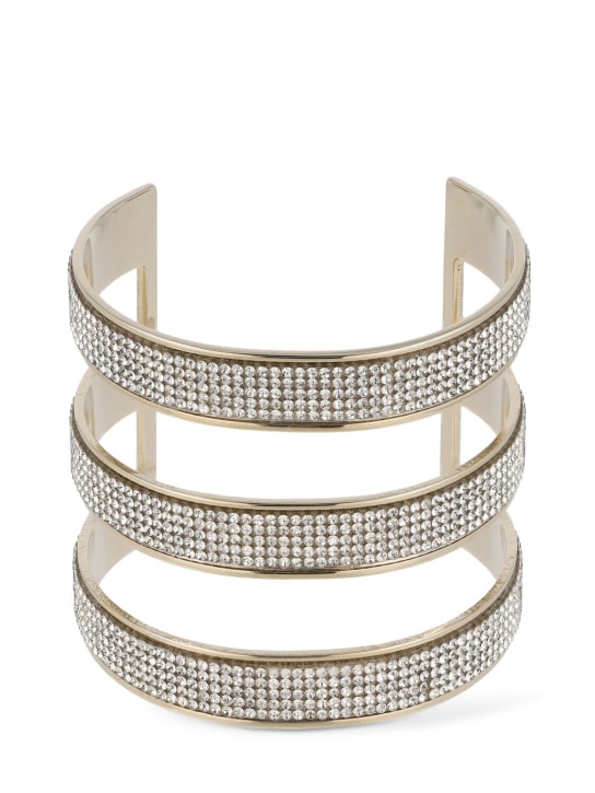Rosantica: Astoria crystal cuff bracelet - Crystal/Gold - women_0 | Luisa Via Roma