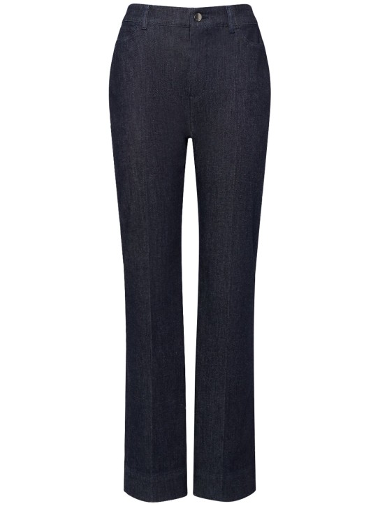 'S Max Mara: Jeans rectos con cintura alta - Azul - women_0 | Luisa Via Roma