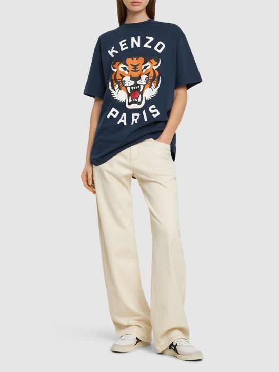 Kenzo Paris: Lucky Tiger oversize cotton t-shirt - women_1 | Luisa Via Roma