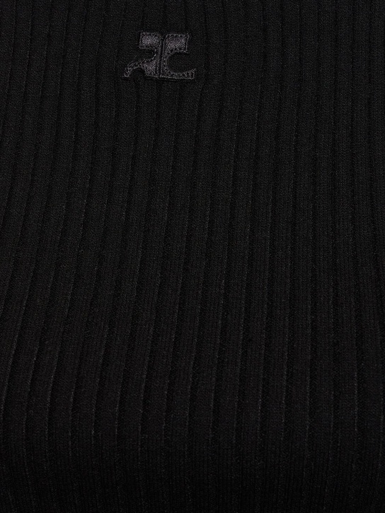 Courrèges: Holistic rib knit viscose blend tank top - Black - women_3 | Luisa Via Roma