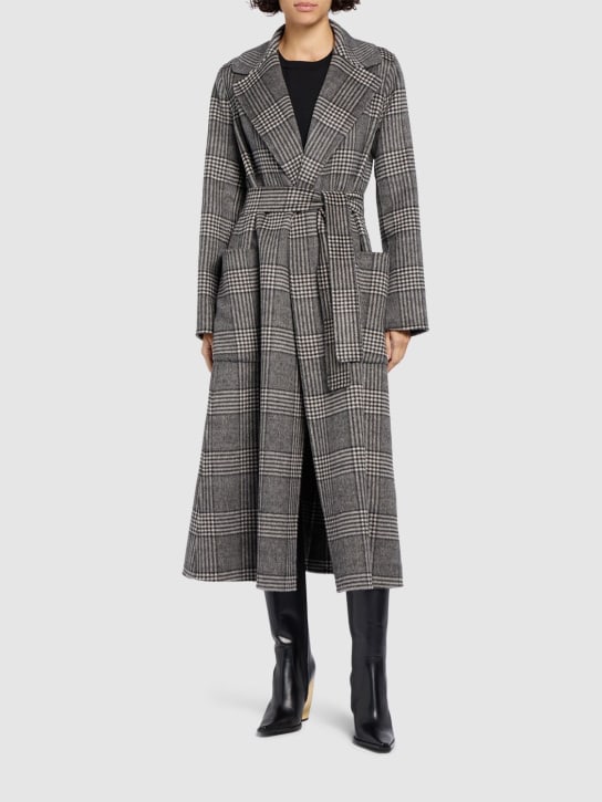 'S Max Mara: Langer Mantel aus Wolle mit Gürtel „Galles“ - Grau/Multi - women_1 | Luisa Via Roma
