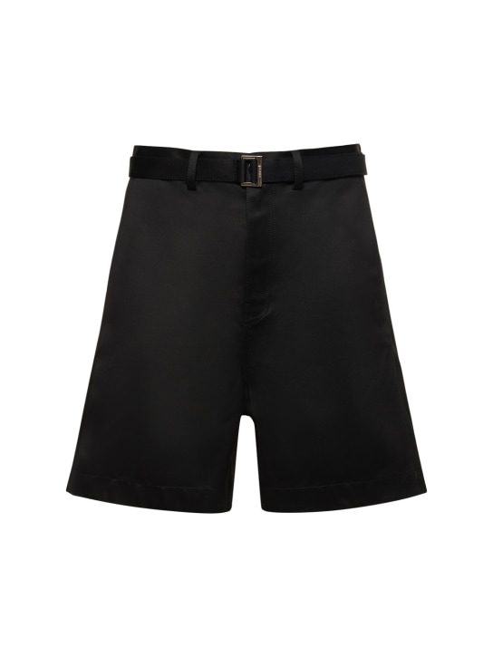Sacai: Cotton chino shorts - Siyah - men_0 | Luisa Via Roma