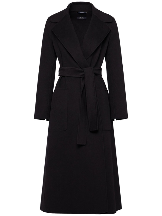 'S Max Mara: Paolore belted wool long coat - Black - women_0 | Luisa Via Roma
