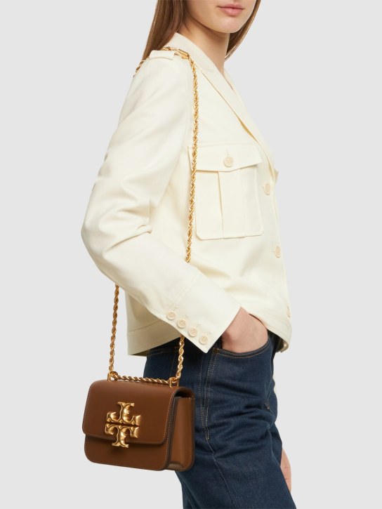 Tory Burch: Small Eleanor leather shoulder bag - Moose - women_1 | Luisa Via Roma