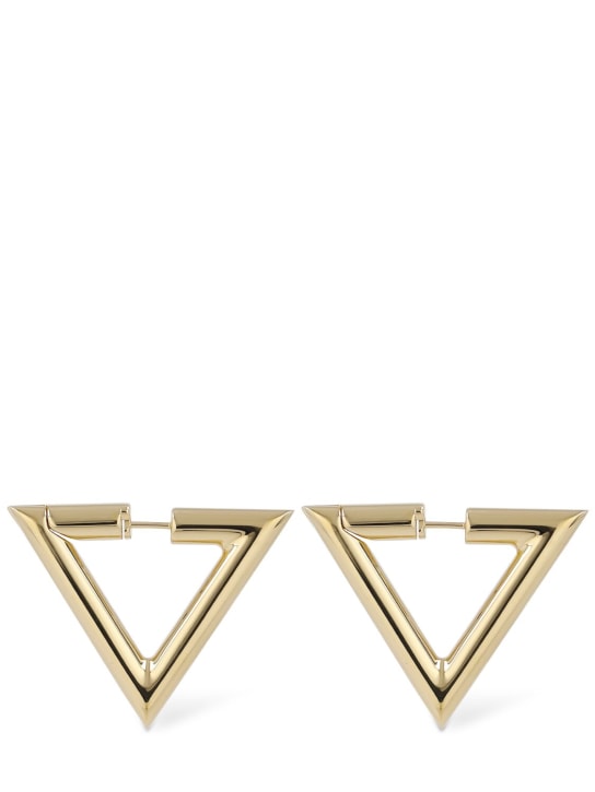 Valentino Garavani: V Signature huggie earrings - Gold - women_0 | Luisa Via Roma