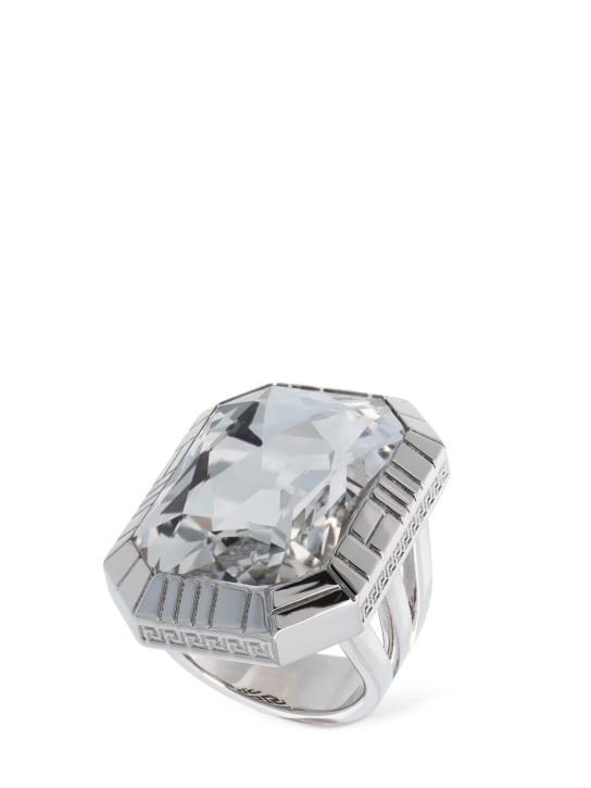 Versace: Crystal ring - Silver - women_0 | Luisa Via Roma
