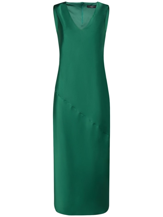 Weekend Max Mara: Giubba sleeveless satin midi dress - Green - women_0 | Luisa Via Roma