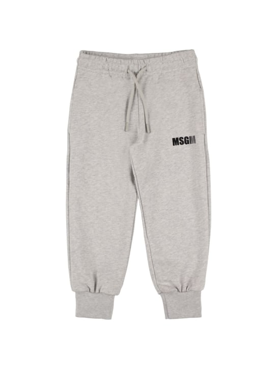 MSGM: 棉质运动裤 - 灰色 - kids-boys_0 | Luisa Via Roma