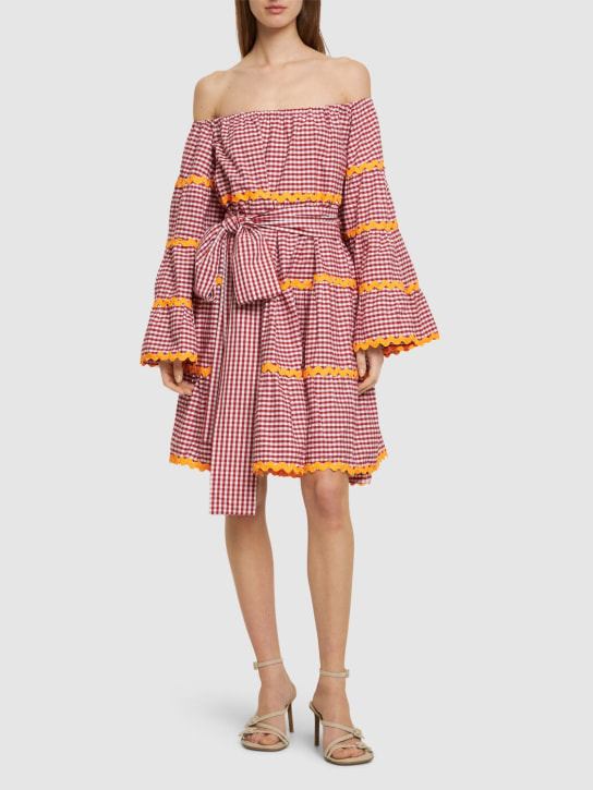 Flora Sardalos: Kleid aus Baumwolle mit Gürtel - Rot - women_1 | Luisa Via Roma