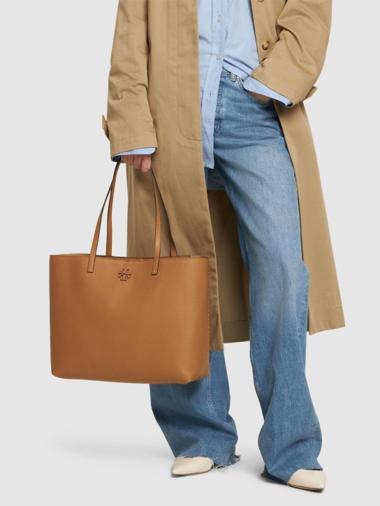 Tory Burch: McGraw leather tote bag - Tiramisu - women_1 | Luisa Via Roma
