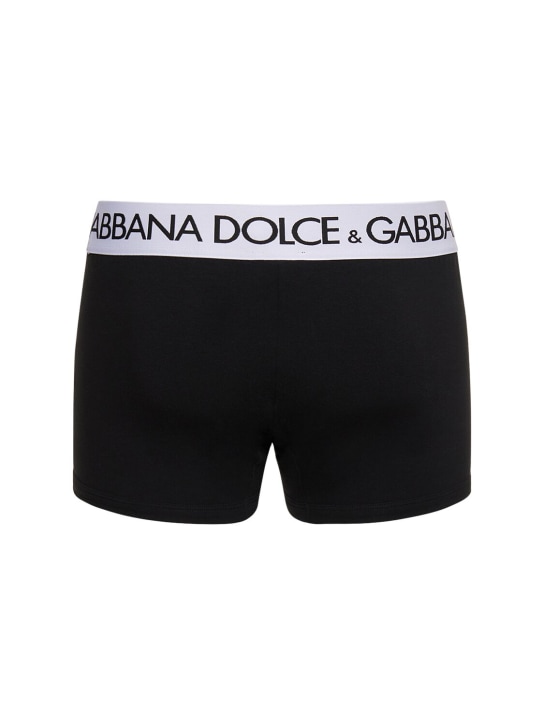 Dolce&Gabbana: Logo cotton boxers briefs - men_3 | Luisa Via Roma