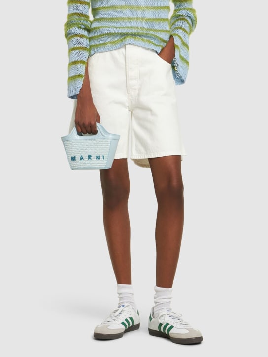 Marni: Micro Tropicalia Summer top handle bag - Pale Mint - women_1 | Luisa Via Roma