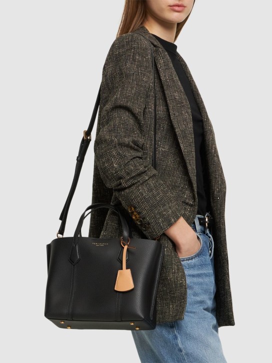 Tory Burch: Petit sac cabas en cuir à 3 compartiments Perry - Noir - women_1 | Luisa Via Roma