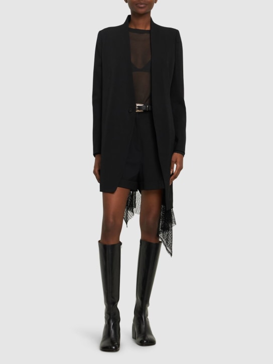 Yohji Yamamoto: Asymmetric wool gabardine jacket - Black - women_1 | Luisa Via Roma