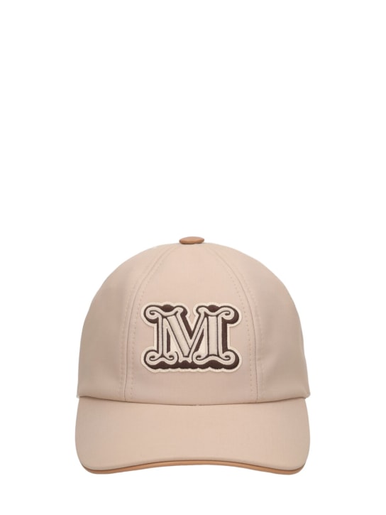 Max Mara: Cappello baseball Libero con logo - Fawn - women_0 | Luisa Via Roma