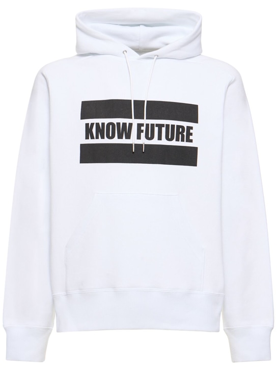 Sacai: Know Future printed hoodie - White - men_0 | Luisa Via Roma