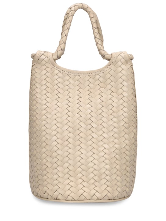 Bembien: Lina woven leather top handle bag - Cream - women_0 | Luisa Via Roma