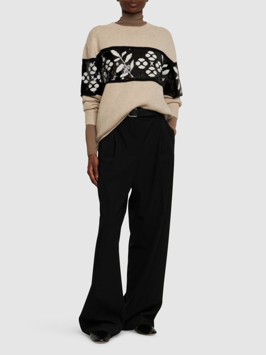 Max Mara: Faggi wool & cashmere oversize sweater - Multi Cacha - women_1 | Luisa Via Roma