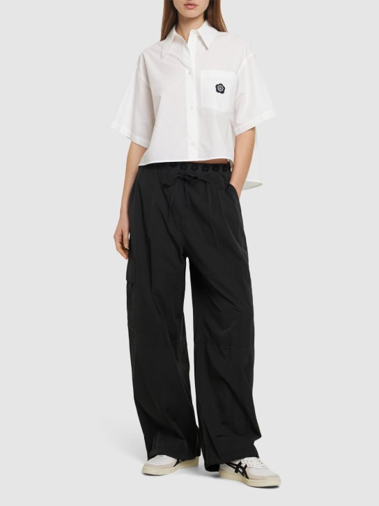 Kenzo Paris: Boke cotton blend cargo pants - Black - women_1 | Luisa Via Roma