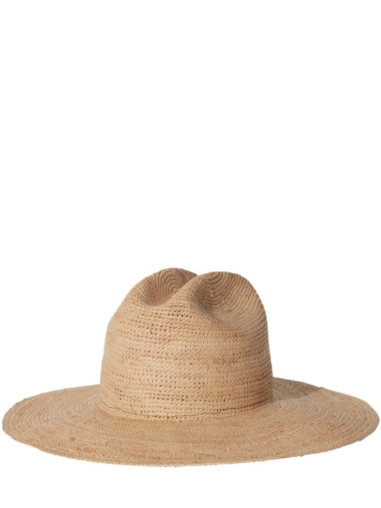 Janessa Leone: Chandler raffia fedora hat - Natural - women_0 | Luisa Via Roma