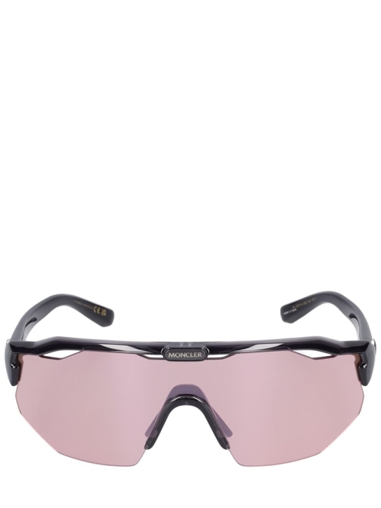 Moncler: Shield acetate mask sunglasses - Rosa - men_0 | Luisa Via Roma