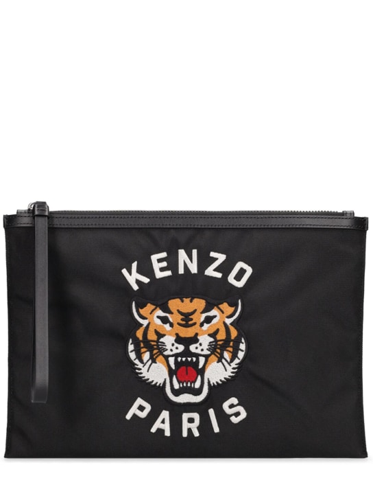 Kenzo Paris: Tiger embroidery pouch - men_0 | Luisa Via Roma