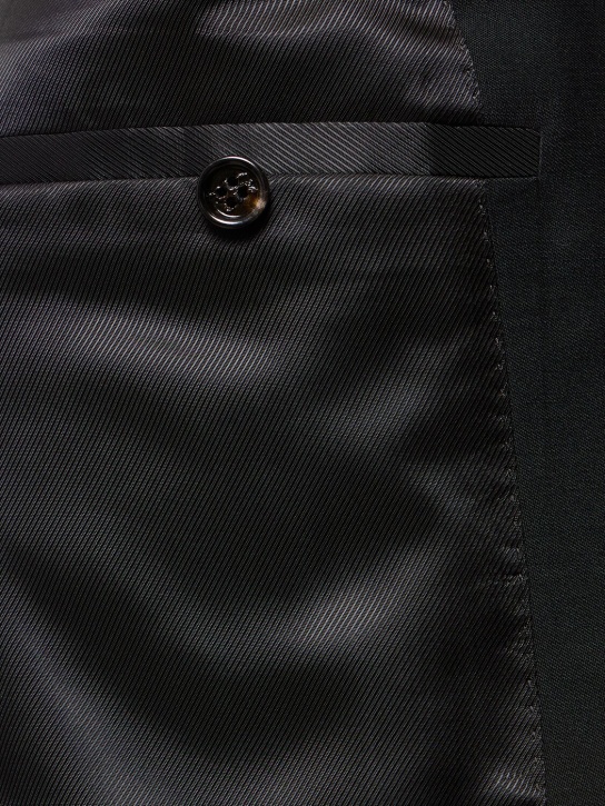 Burberry: Single breasted wool blazer - Black - men_5 | Luisa Via Roma