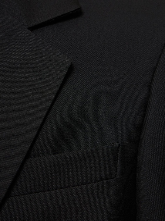 Burberry: Single breasted wool blazer - Black - men_3 | Luisa Via Roma