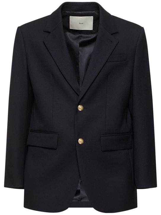 Dunst: 2-button wool blend unisex blazer - Navy - men_0 | Luisa Via Roma