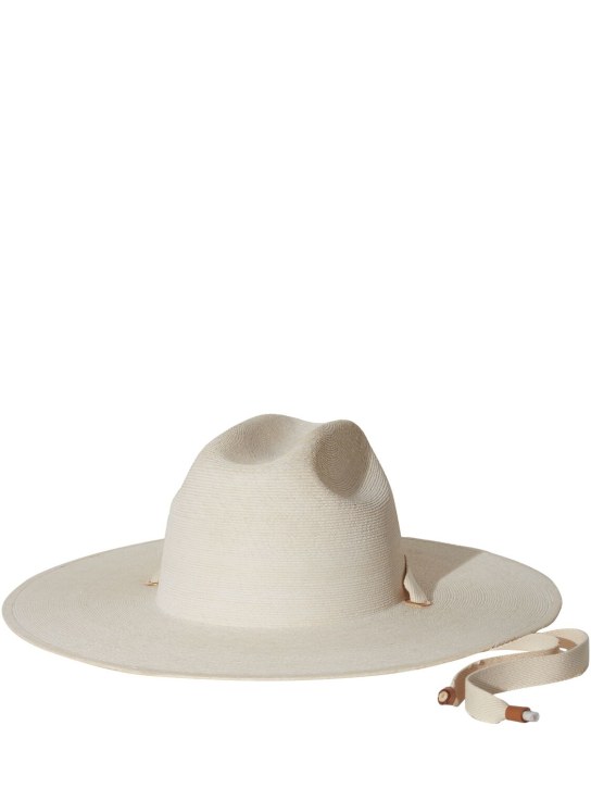 Janessa Leone: Palmer structured straw hat - Bleach - women_0 | Luisa Via Roma