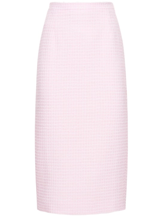 Alessandra Rich: Sequined tweed midi skirt - Light Pink - women_0 | Luisa Via Roma