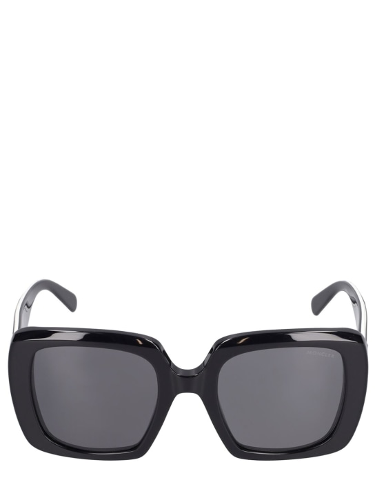 Moncler: Blanche squared acetate sunglasses - Parlak Siyah - women_0 | Luisa Via Roma