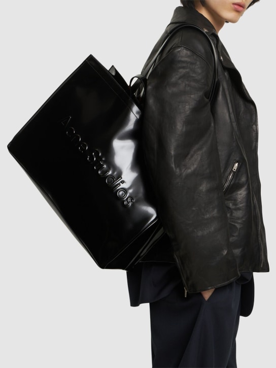 Acne Studios: Embossed logo tote bag - men_1 | Luisa Via Roma