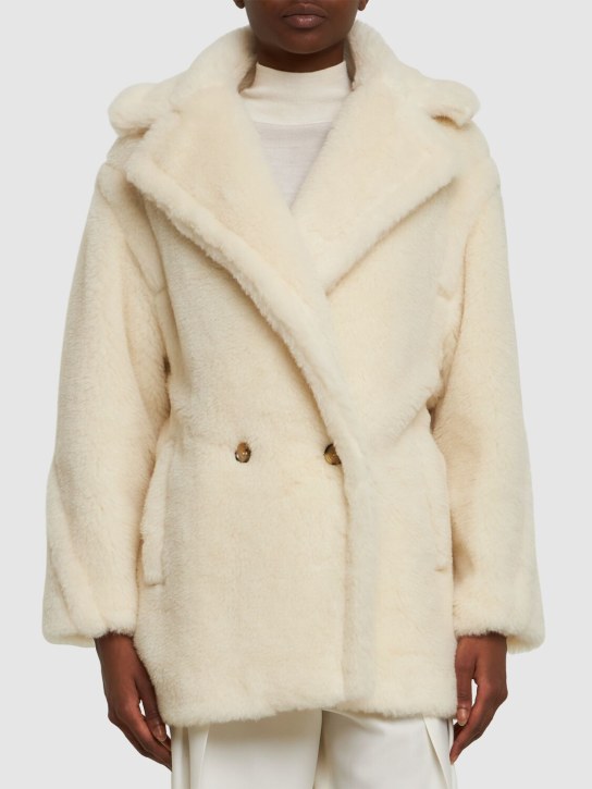 Max Mara: Espero wool blend double breasted coat - women_2 | Luisa Via Roma