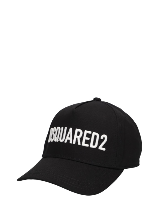 Dsquared2: Logo棉质棒球帽 - 黑色 - kids-girls_1 | Luisa Via Roma