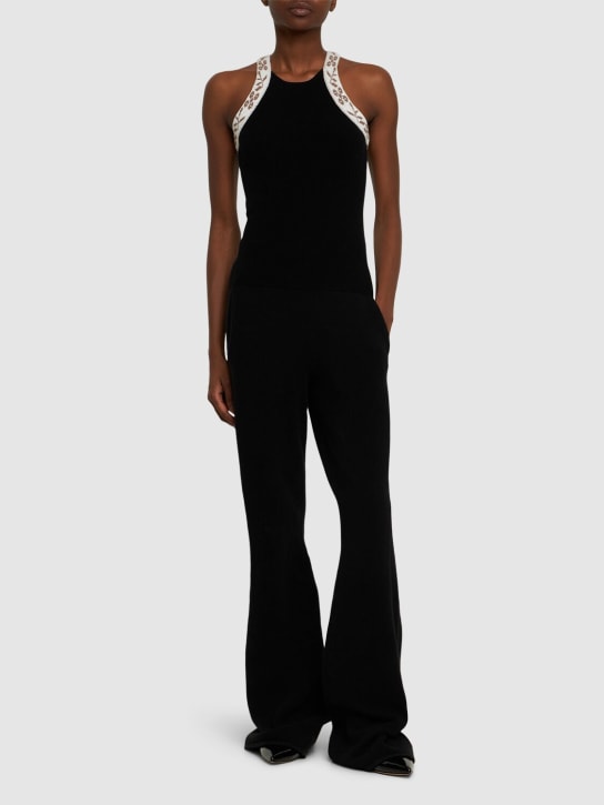 Max Mara: Pleiadi wool & cashmere sleeveless top - Multi/Black - women_1 | Luisa Via Roma