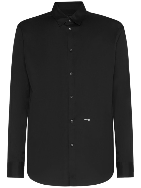Dsquared2: Camisa de algodón - Negro - men_0 | Luisa Via Roma