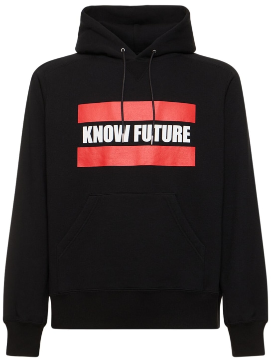 Sacai: Know Future printed hoodie - Siyah - men_0 | Luisa Via Roma