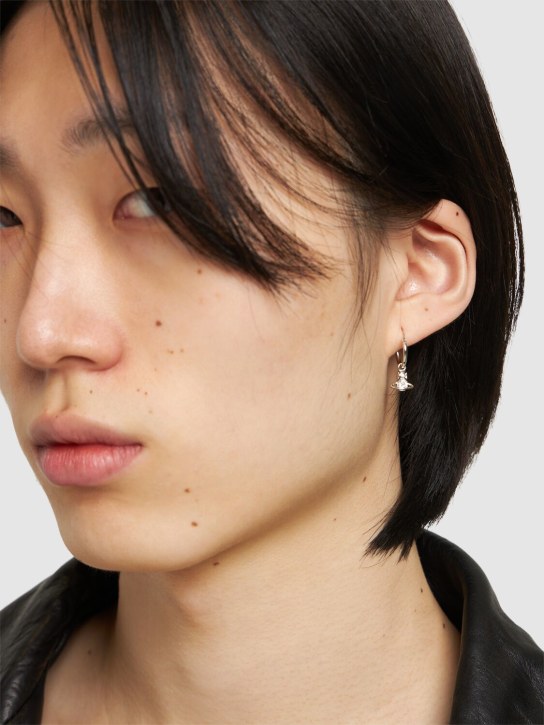 Vivienne Westwood: Nina Sparkle hoop crystals earrings - men_1 | Luisa Via Roma