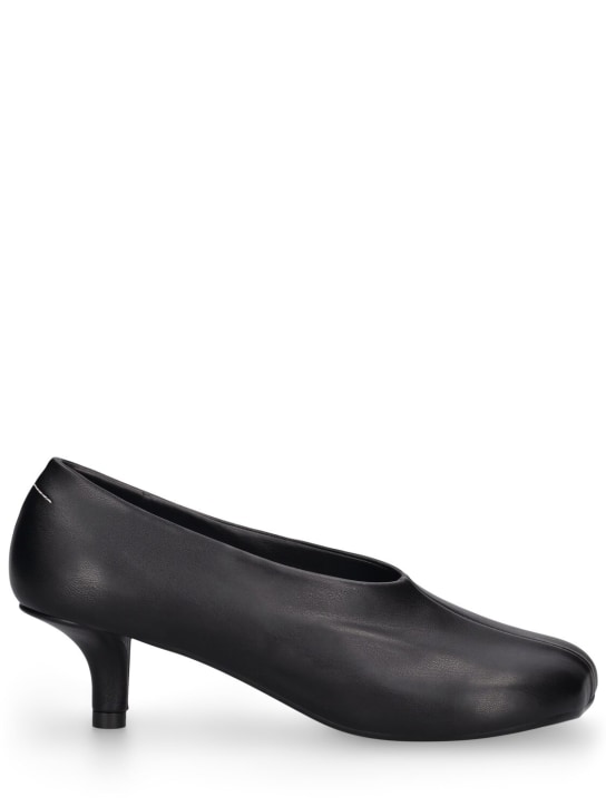 MM6 Maison Margiela: Zapatos de tacón de piel sintética 50mm - Negro - women_0 | Luisa Via Roma