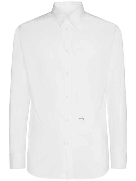 Dsquared2: Camisa de algodón - Blanco - men_0 | Luisa Via Roma
