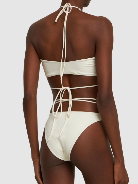 Magda Butrym: Jersey halter bikini top - Ivory - women_2 | Luisa Via Roma