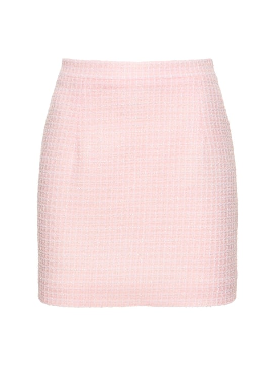 Alessandra Rich: Sequined tweed mini skirt - Açık Pembe - women_0 | Luisa Via Roma