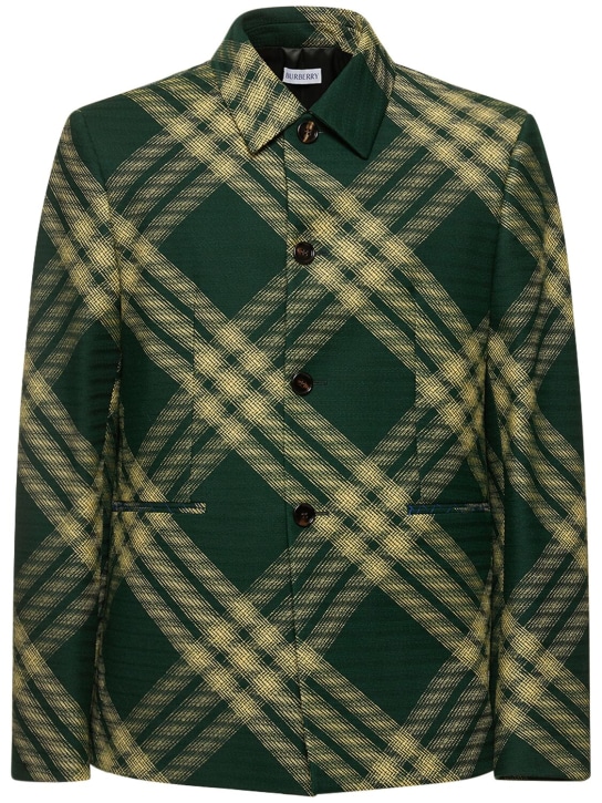 Burberry: Check wool casual jacket - Ivy Check - men_0 | Luisa Via Roma