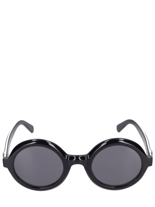 Moncler: Gafas de sol redondas de acetato - Shiny Black - women_0 | Luisa Via Roma