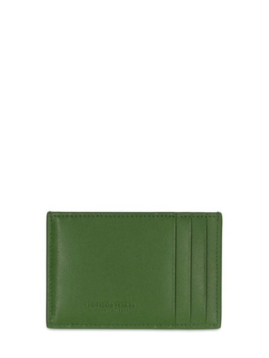 Bottega Veneta: Cassette leather zipped card case - Avocado - men_0 | Luisa Via Roma