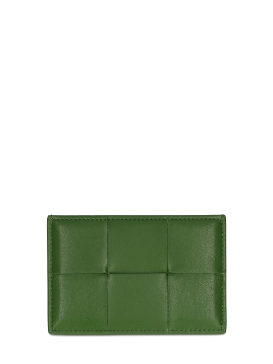Bottega Veneta: Cassette leather zipped card case - Avocado - men_1 | Luisa Via Roma