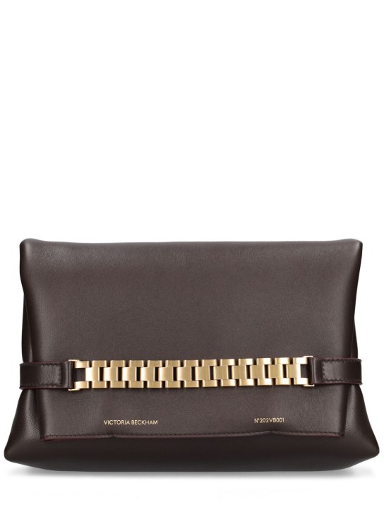 Victoria Beckham: Chain leather shoulder bag - Kakao - women_0 | Luisa Via Roma