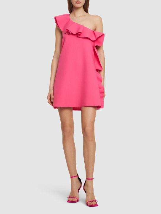 MSGM: One-shoulder ruffled mini dress - Pink - women_1 | Luisa Via Roma